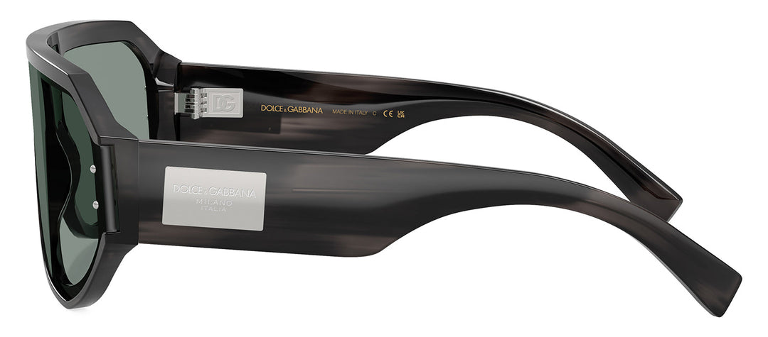 DOLCE & GABBANA DG 4481F 3440/1 Pilot Striped Grey Acetate Sunglasses with Grey Lens