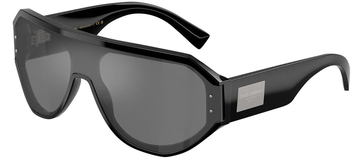 DOLCE & GABBANA DG 4481F 501/6G Pilot Black Acetate Sunglasses with Grey Mirror Black Lens