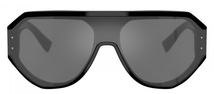 DOLCE & GABBANA DG 4481F 501/6G Pilot Black Acetate Sunglasses with Grey Mirror Black Lens
