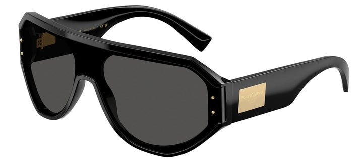 DOLCE & GABBANA DG 4481 501/87 Pilot Black Acetate Sunglasses with Dark Grey Lens