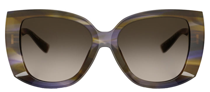 DOLCE & GABBANA DG 4495 344713 Square Striped Olive Acetate Sunglasses with Brown Gradient Lens