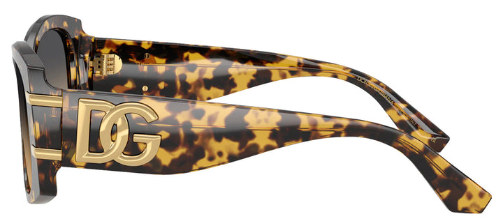 DOLCE & GABBANA DG 4501 33302Q Butterfly Yellow Havana Acetate Sunglasses with Light Yellow Gradient Grey Lens