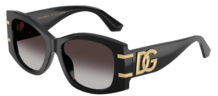 DOLCE & GABBANA DG 4501 501/8G Butterfly Black Acetate Sunglasses with Grey Gradient Black Lens