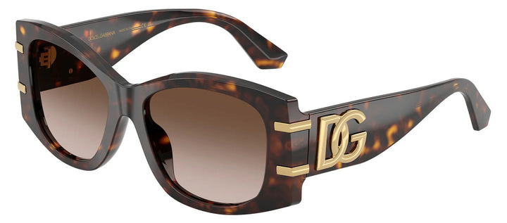 DOLCE & GABBANA DG 4501 502/13 Butterfly Havana Acetate Sunglasses with Gradient Brown Lens