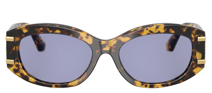 DOLCE & GABBANA DG 4502 33301A Oval Yellow Havana Acetate Sunglasses with Violet Lens