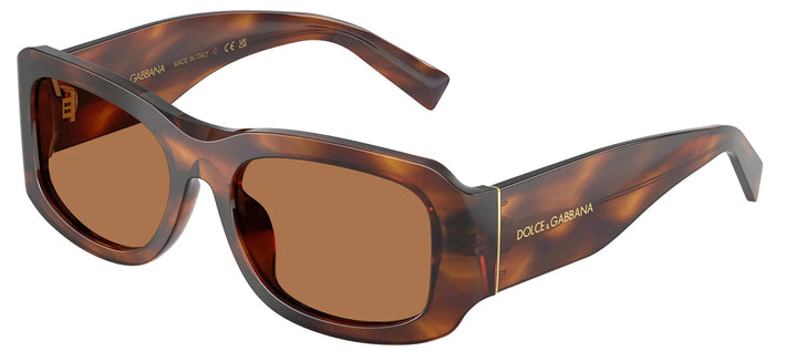 DOLCE & GABBANA DG 4503 306373 Rectangle Striped Brown Acetate Sunglasses with Bronze Lens by DOLCE & GABBANA outlet now on sale