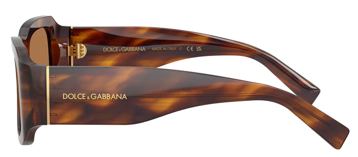 DOLCE & GABBANA DG 4503 306373 Rectangle Striped Brown Acetate Sunglasses with Bronze Lens by DOLCE & GABBANA outlet now on sale