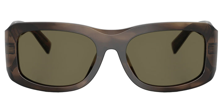 DOLCE & GABBANA DG 4503 3200/3 Rectangle Striped Tobacco Acetate Sunglasses with Brown Lens