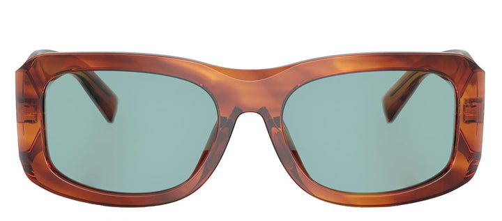 DOLCE & GABBANA DG 4503 322180 Rectangle Striped Ginger Acetate Sunglasses with Blue Lens