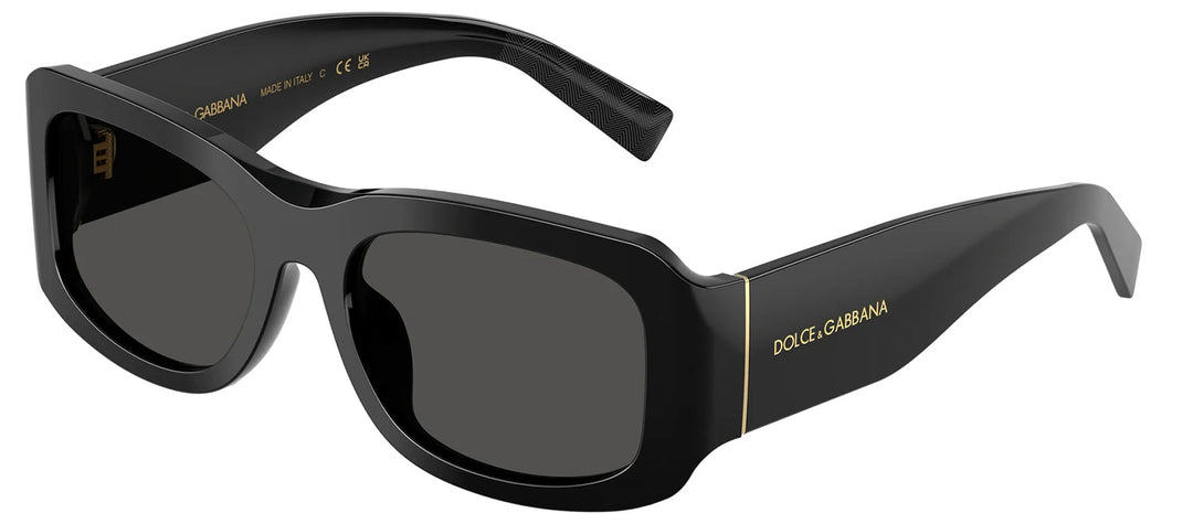 DOLCE & GABBANA DG 4503 501/87 Rectangle Black Acetate Sunglasses with Dark Grey Lens by DOLCE & GABBANA outlet now on sale