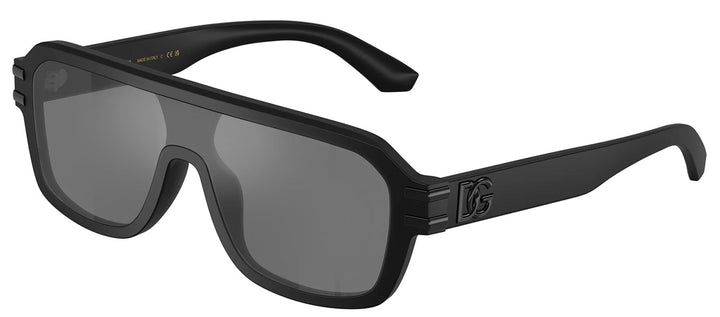 DOLCE & GABBANA DG 4507 25256G Pilot Matte Black Acetate Sunglasses with Grey Mirror Black Lens