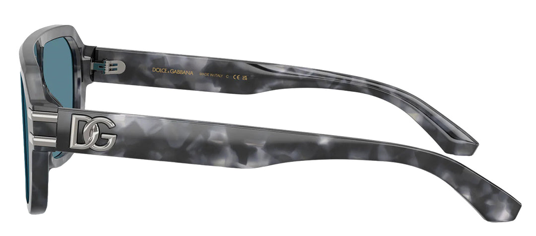DOLCE & GABBANA DG 4507 3445/1 Pilot Grey Havana Acetate Sunglasses with Grey Lens