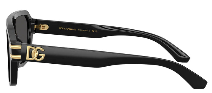 DOLCE & GABBANA DG 4507 501/87 Pilot Black Acetate Sunglasses with Dark Grey Lens