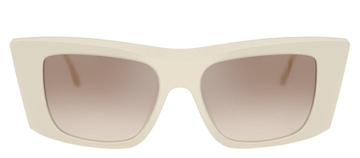 DOLCE & GABBANA DG 4510 331294 Cat Eye Cream Acetate Sunglasses with Clear Gradient Brown Mirror Silver Lens