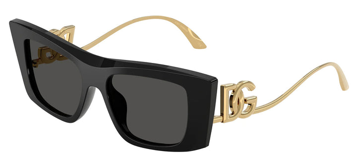 DOLCE & GABBANA DG 4510 501/87 Cat Eye Black Acetate Sunglasses with Dark Grey Lens