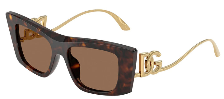 DOLCE & GABBANA DG 4510 502/73 Cat Eye Brown Tortoise Acetate Sunglasses with Dark Brown Lens