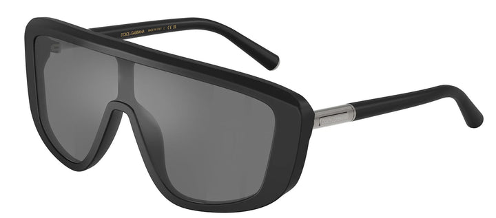 Dolce & Gabbana DG 4520 25256G Shield Plastic Black Sunglasses with Grey Mirror Lens