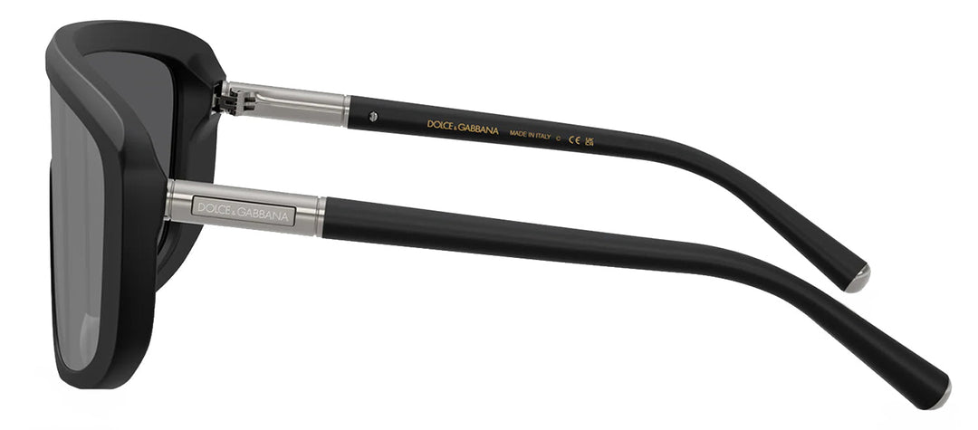 Dolce & Gabbana DG 4520 25256G Shield Plastic Black Sunglasses with Grey Mirror Lens