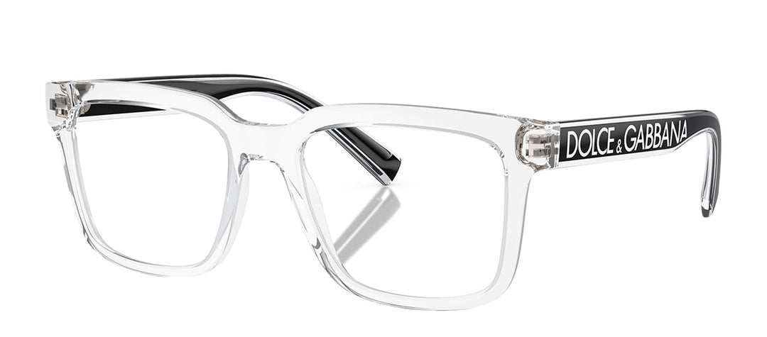 Dolce & Gabbana DG 5101 3133 Square Plastic Clear Eyeglasses with Logo Stamped Demo Lenses