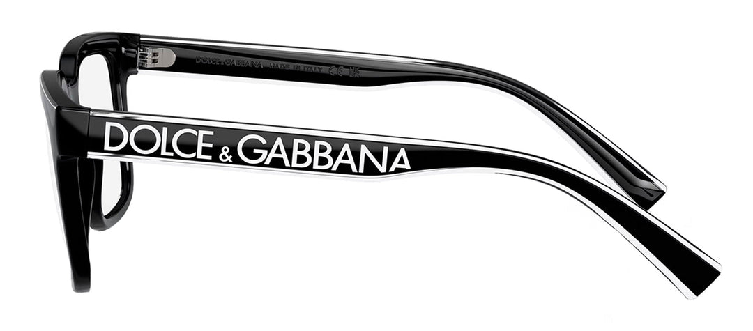 Dolce & Gabbana DG 5101 501 Square Plastic Black Eyeglasses with Logo Stamped Demo Lenses Lens by Dolce & Gabbana outlet now on sale