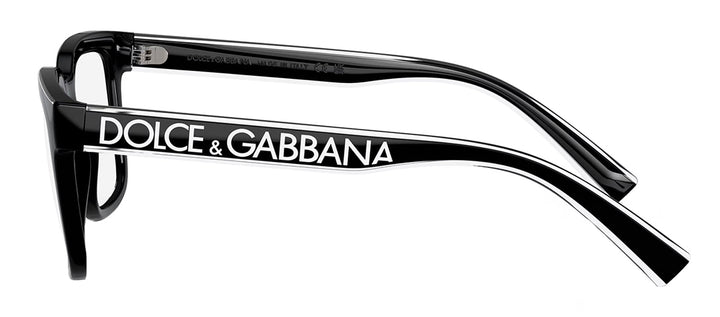 Dolce & Gabbana DG 5101 501 Square Plastic Black Eyeglasses with Logo Stamped Demo Lenses Lens by Dolce & Gabbana outlet now on sale