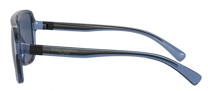 DOLCE & GABBANA DG 6134 325880 Square Transparent Blue/Black Nylon Sunglasses with Dark Blue Lens