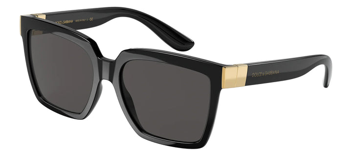 DOLCE & GABBANA DG 6165 501/87 Square Black Nylon Sunglasses with Dark Grey Lens