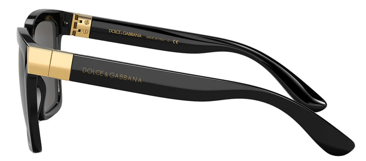 DOLCE & GABBANA DG 6165 501/87 Square Black Nylon Sunglasses with Dark Grey Lens