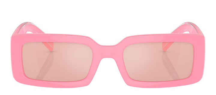 Dolce & Gabbana DG 6187 3262/5 Rectangle Plastic Pink Sunglasses with Pink Mirror Lens