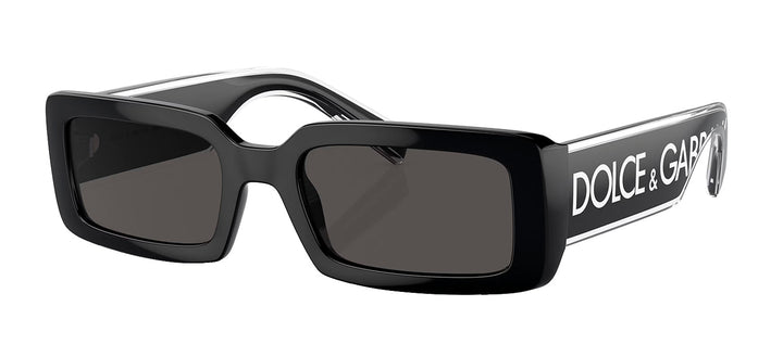 Dolce & Gabbana DG 6187 501/87 Rectangle Plastic Black Sunglasses with Grey Lens