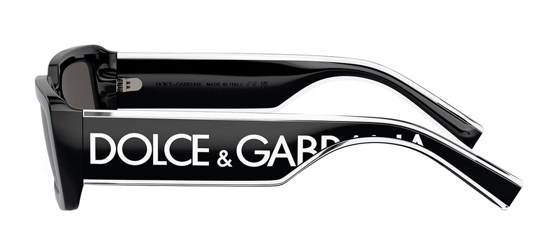 Dolce & Gabbana DG 6187 501/87 Rectangle Plastic Black Sunglasses with Grey Lens