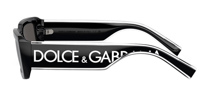 Dolce & Gabbana DG 6187 501/87 Rectangle Plastic Black Sunglasses with Grey Lens