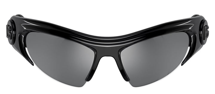 DOLCE & GABBANA DG 6192 501/6G Cat Eye Black Plastic Sunglasses with Grey Mirror Black Lens