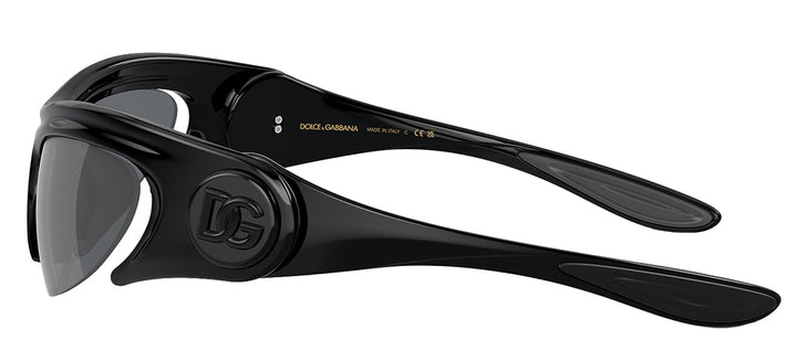 DOLCE & GABBANA DG 6192 501/6G Cat Eye Black Plastic Sunglasses with Grey Mirror Black Lens