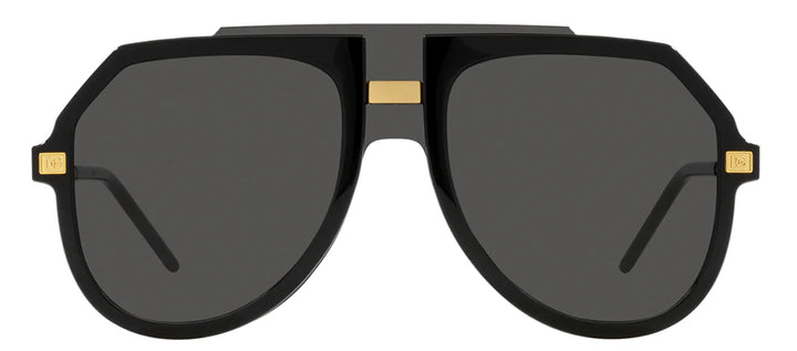 DOLCE & GABBANA DG 6195 501/87 Pilot Black Plastic Sunglasses with Dark Grey Lens