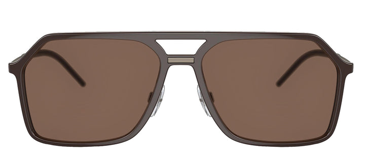 DOLCE & GABBANA DG 6196 315973 Pilot Brown Plastic Sunglasses with Dark Brown Lens