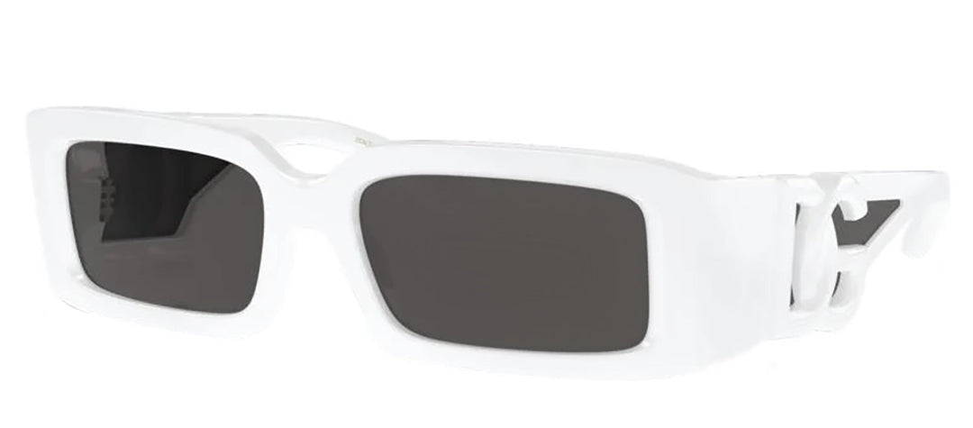DOLCE & GABBANA DG 6197 331287 Rectangle White Nylon Sunglasses with Dark Grey Lens