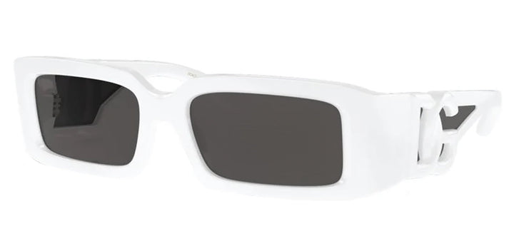 DOLCE & GABBANA DG 6197 331287 Rectangle White Nylon Sunglasses with Dark Grey Lens