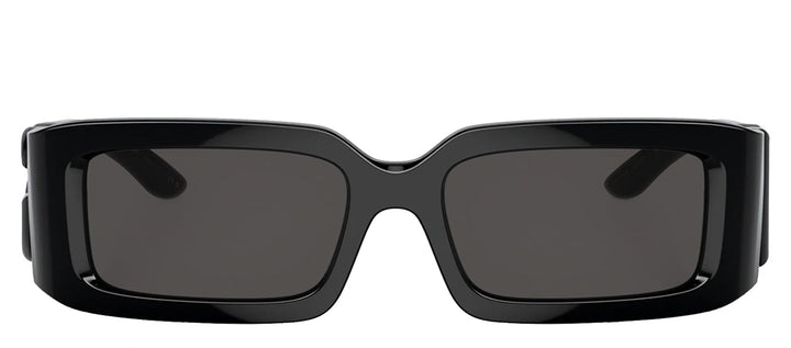 DOLCE & GABBANA DG 6197 501/87 Rectangle Black Nylon Sunglasses with Dark Grey Lens