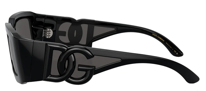 DOLCE & GABBANA DG 6197 501/87 Rectangle Black Nylon Sunglasses with Dark Grey Lens