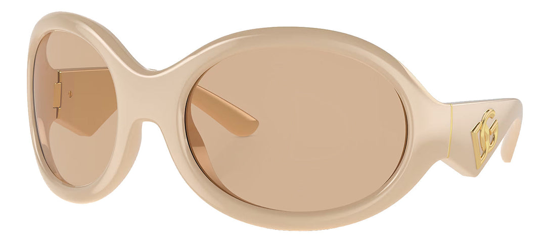 DOLCE & GABBANA DG 6201 329273 Oval Nude Plastic Sunglasses with Light Brown Lens