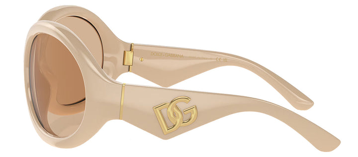 DOLCE & GABBANA DG 6201 329273 Oval Nude Plastic Sunglasses with Light Brown Lens