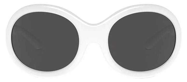 DOLCE & GABBANA DG 6201 331287 Oval White Plastic Sunglasses with Dark Grey Lens