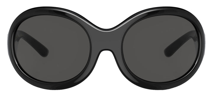 DOLCE & GABBANA DG 6201 501/87 Oval Black Plastic Sunglasses with Dark Grey Lens