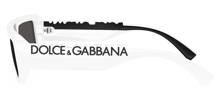 Dolce & Gabbana DG 6203 331287 Rectangle Plastic White Sunglasses with Grey Lens