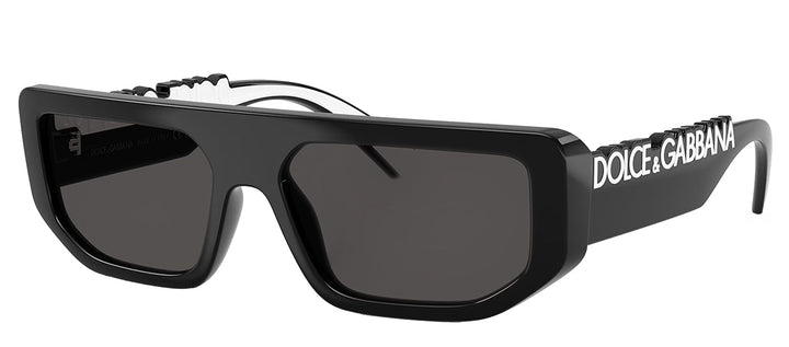 Dolce & Gabbana DG 6203 501/87 Rectangle Plastic Black Sunglasses with Grey Lens