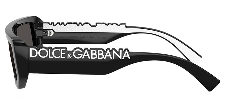 Dolce & Gabbana DG 6203 501/87 Rectangle Plastic Black Sunglasses with Grey Lens