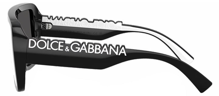 Dolce & Gabbana DG 6204 501/87 Rectangle Plastic Black Sunglasses with Grey Lens