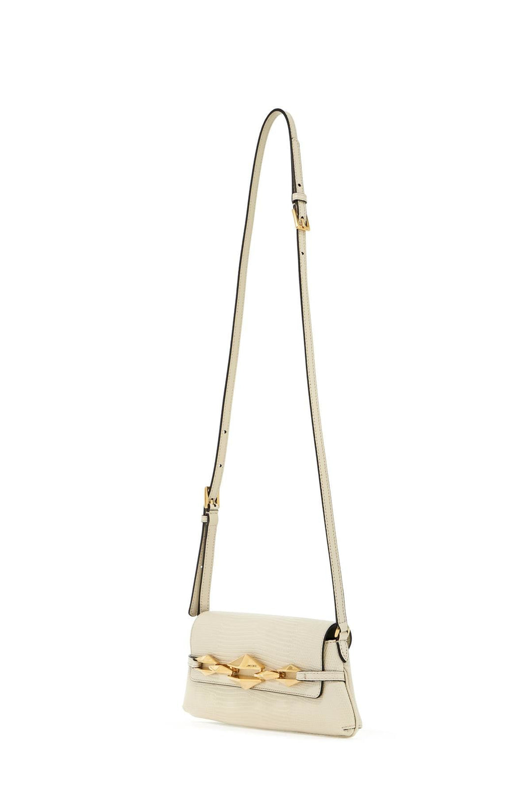 Jimmy Choo Leather Lizard Print Diamond Shoulder Bag