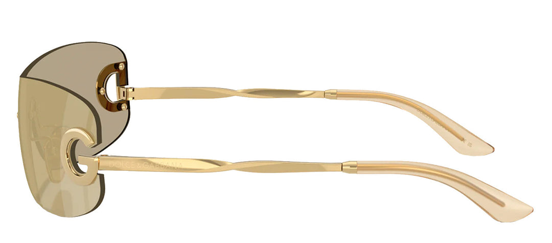 Dolce & Gabbana KIDS DX 2001 02/6E Shield Metal Gold Sunglasses with Gold Mirror Lens